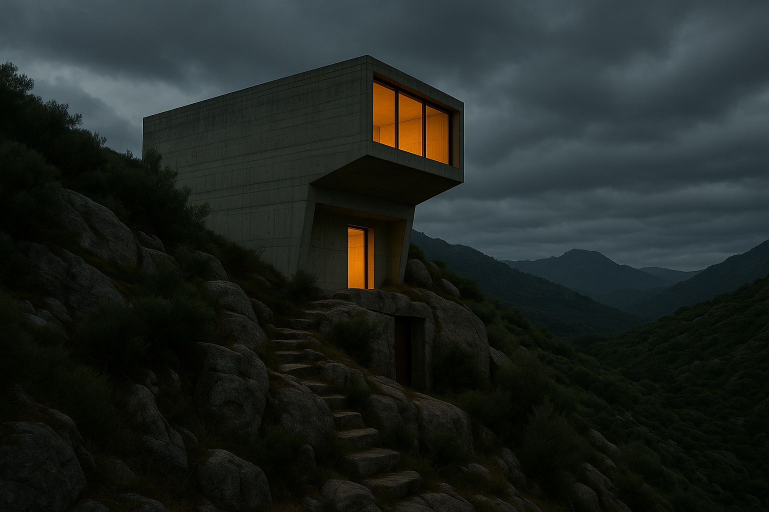 Brutalist house renovation in the Portuguese mountains by Luis Portas de Ibérico Nogueira